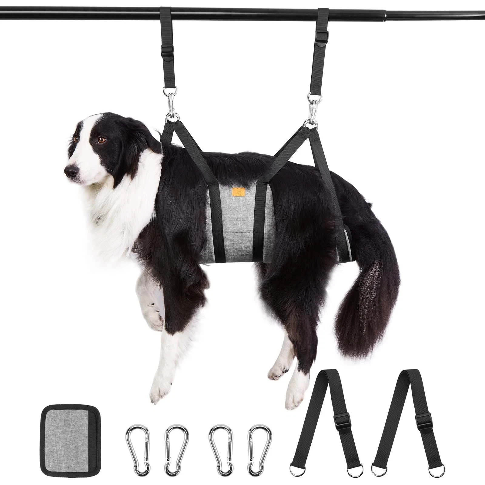 Ownpets Pet Grooming Hammock, Breathable Dog Hammock Medium, Grey