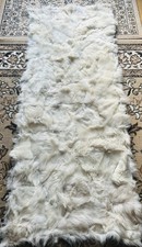 Fellläufer Pelz, Lammfell weiß Patchwork 160 x 65 cm Sesselschoner