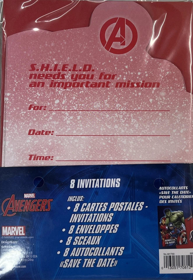 8 invitaciones de Epic Avengers  Foto 2 de 2