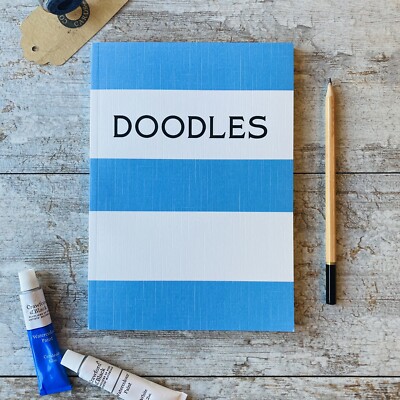 Cornishware inspiriert A5 LEERE Seite Notizbuch - KRITZELN (B-Ware)