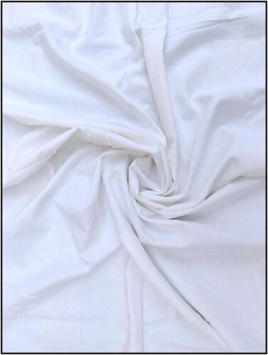 100% Cotton White Solid Plain Fabric tela algadon 60" Wide Sold By The Yard