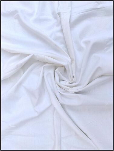 100% Cotton White Solid Plain Fabric tela algadon 60" Wide Sold By The Yard - Picture 1 of 2