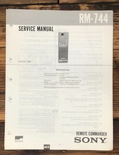 Sony RM-744 Remote Control Service Manual Original 
