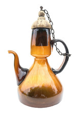 SCULTURA IN VETRO SOFFIATO MURANO AMBRA CARAFFA BROCCA VENINI ART DECO VINTAGE