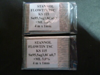 Lötzinn, Lötdraht, Stannol Flowtin TSC KS 115 Sn95,5ag3,8Cu0,7+ML 3,0% Dm. 1,0mm