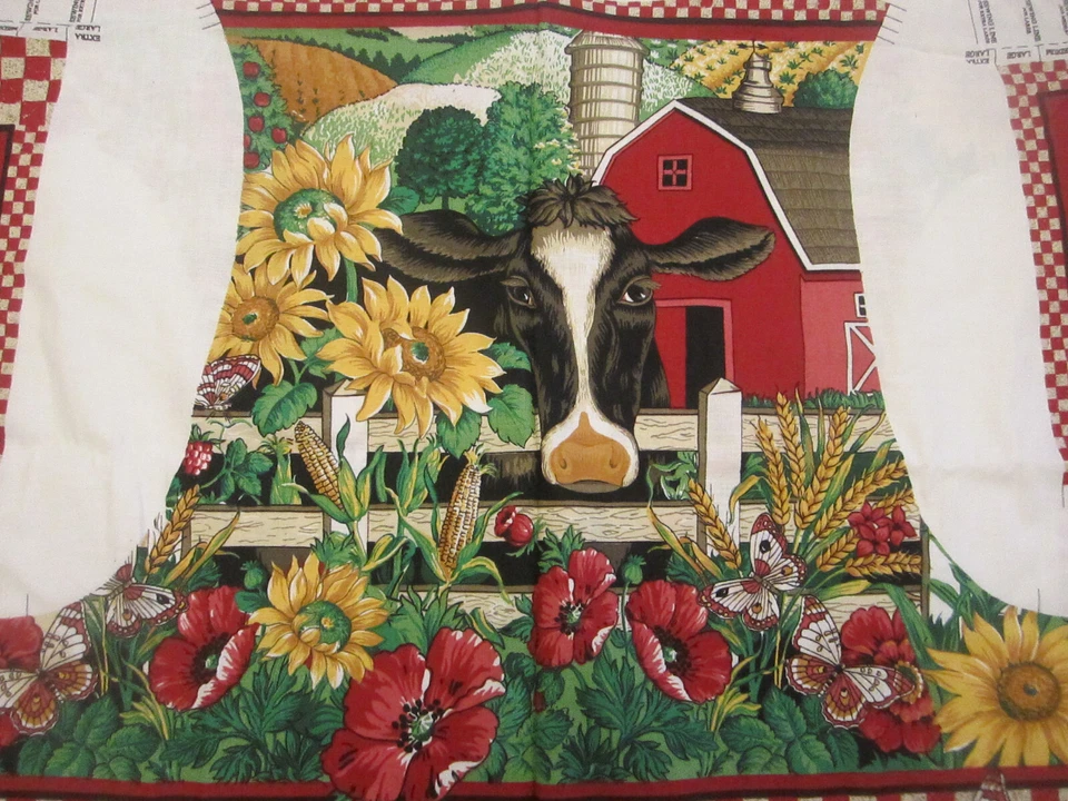 Concord's American Homestead Vest Cotton Sew Fabric Panel Fits S-XL Farm - Image 3 of 4