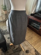 Vintage Valentino Miss V grey Lana wool skirt size 42 8