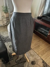 Vintage Valentino Miss V grey Lana wool skirt size 42 (8)