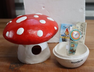 時計 swatch GNOMANIA (GZ901) RARE VINTAGE 1997 SWATCH MUSHROOM WATCH CLUB SPECIAL