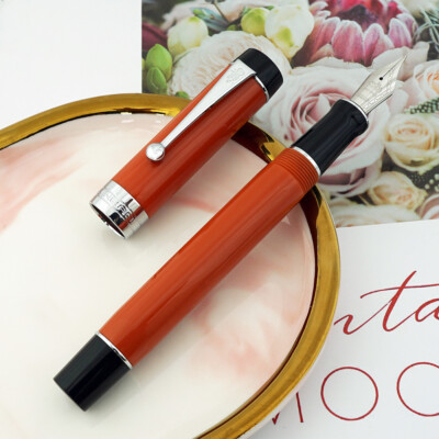 Jinhao 100 Centennial Red Resin Fountain Pen Silver Clip EF/F/M/Bent Nib Gift
