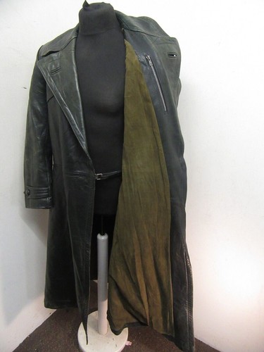 VINTAGE WW2 GERMAN MOTORCYCLE LEATHER DISPATCH RIDERS TRENCH COAT JACKET SIZE M - Picture 16 of 22