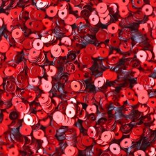 3mm Sequins Red Metallic. Made in USA