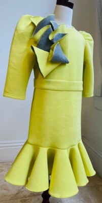 NWT Moque Girl s  Tiffany  Dress In Yellow/lemon Size 10