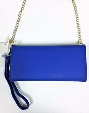 ISABELLE NAVY,COBALT BLUE VEGAN LEATHER,PHONE,FLAP,WRISTLET,GOLD CHAIN CROSSBODY