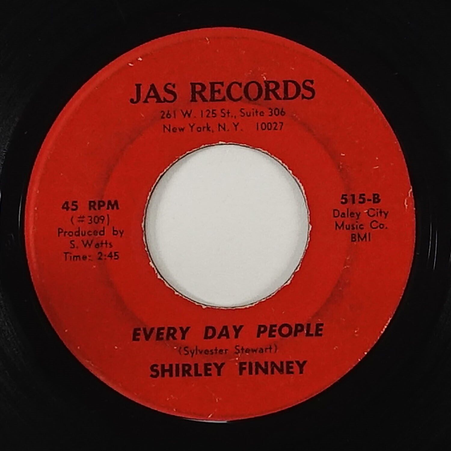 Shirley Finney "Every Day People" Funk 45 JAS HEAR