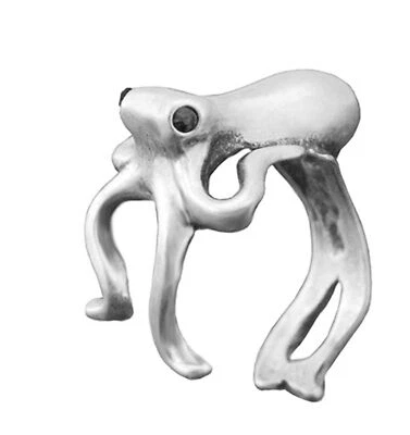 Oktopus Ring Miniblings Fingerring Tintenfisch Krake Oktopode Kraken verstellbar - Bild 1 von 4
