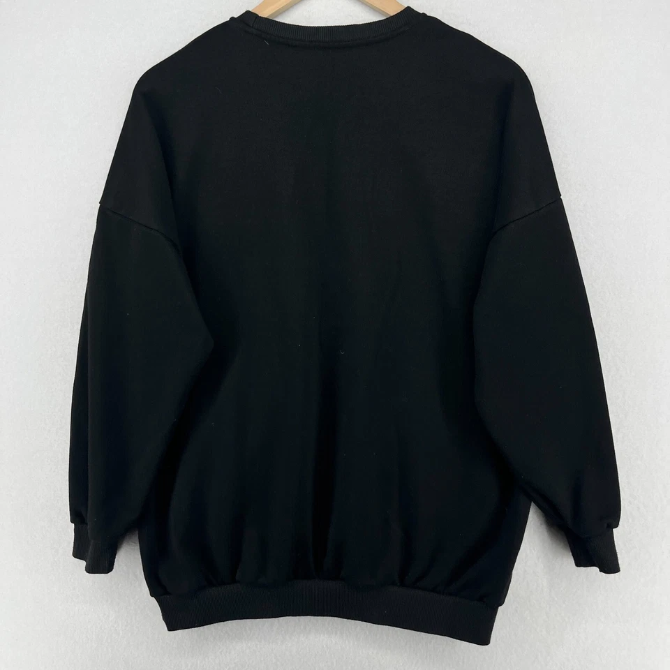 NUEVA YORK Sudadera Mujer S EE. UU. Terry Francés Grande Jersey Pullover Negro Foto 2 de 4