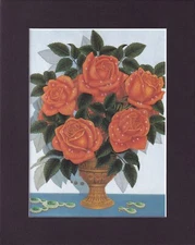 8X10" Matted Print Art Classic Picture: Drossos Skyllas, 1955 Roses & Emeralds