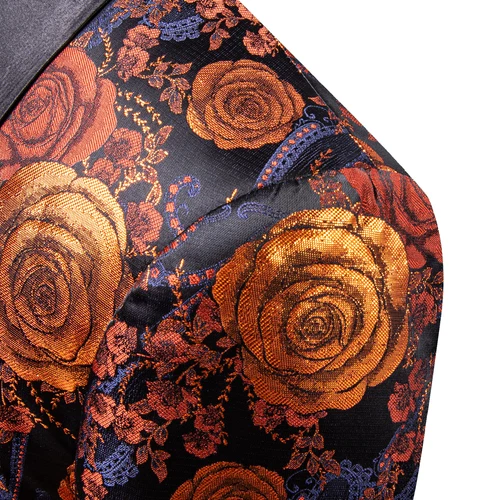 Para Hombres Floral Esmoquin Cena Chaqueta Calce Regular Chal Solapa Paisley Baile de graduación Fiesta Traje - Imagen 139 de 236