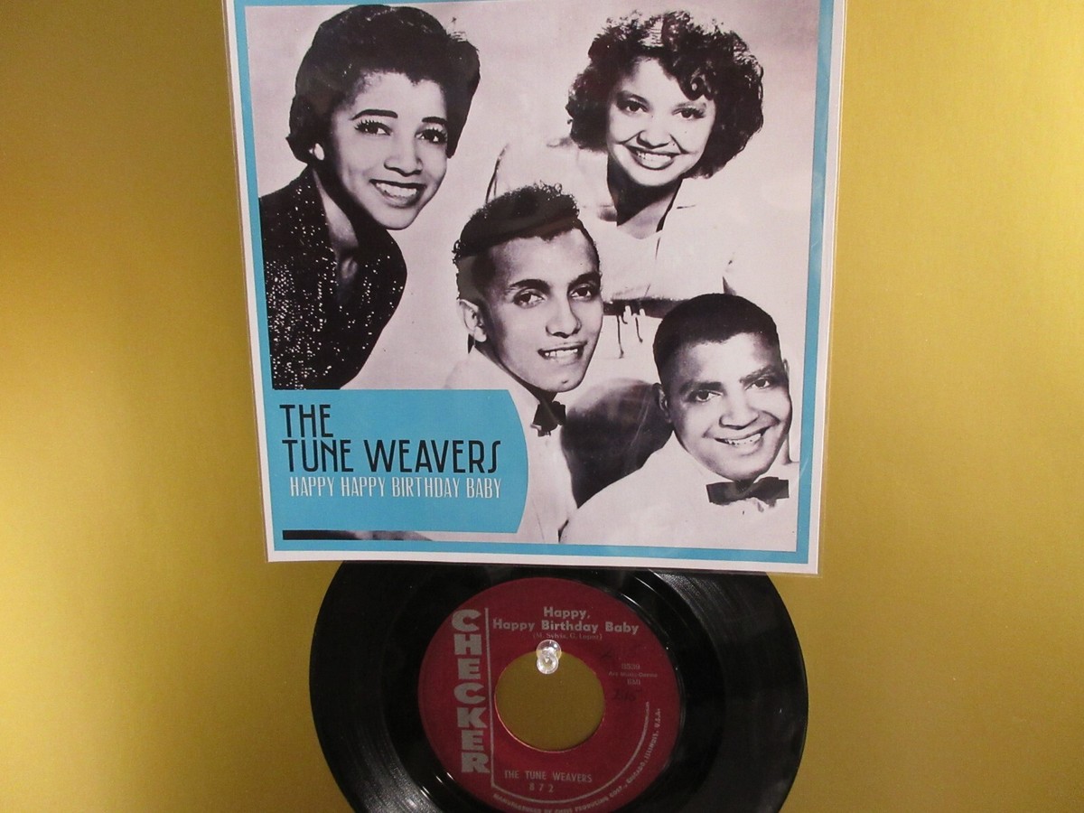💥'THE TUNE WEAVERS' HIT 45 + PICTURE [HAPPY, HAPPY BIRTHDAY BABY
