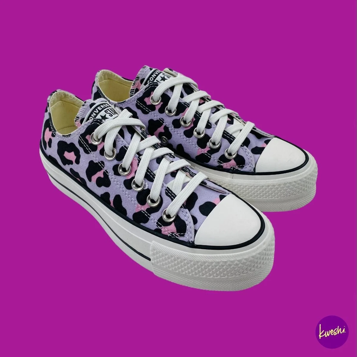 krølle nå mineral CONVERSE Chuck Taylor All Star, Leopard Low Lift OX Trainers, Lilac, UK 3/  EU 35 | eBay