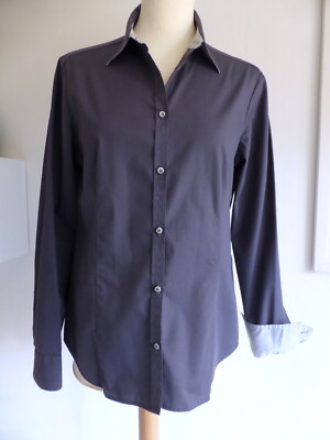 ETERNA Classic Bluse 5330/36/D235 Hemdbluse Langarm Baumwolle/PP Grau 38