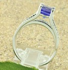 18k Solid White Gold Natural Diamond & AAA Cushion Cut Tanzanite Ring 2.60 ct — photo 7