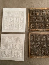 Quadri in gesso 4 stampi da colata personaggi in vintage H