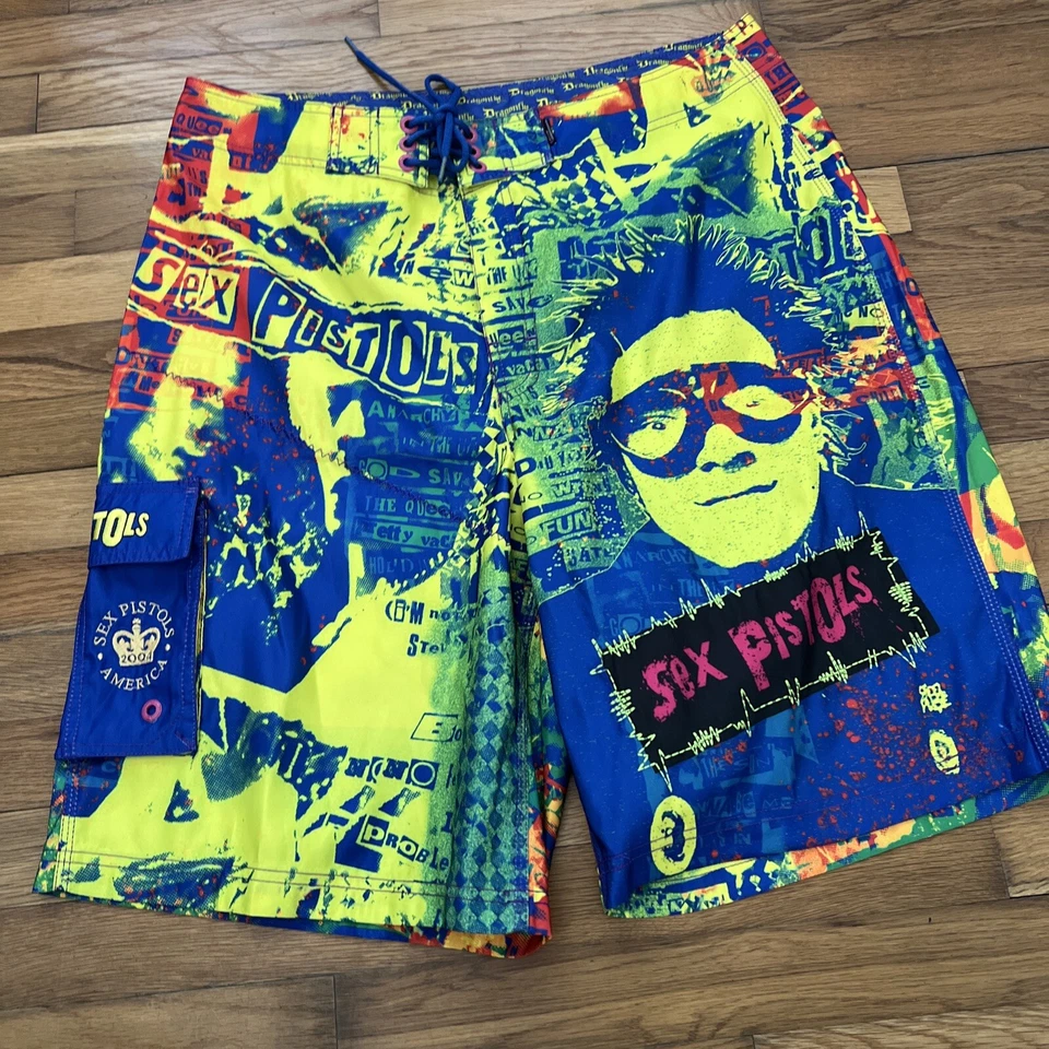 Pantalones cortos de natación Dragonfly para hombre multicolores pistolas sexuales punk rock talla 36 Foto 2 de 4