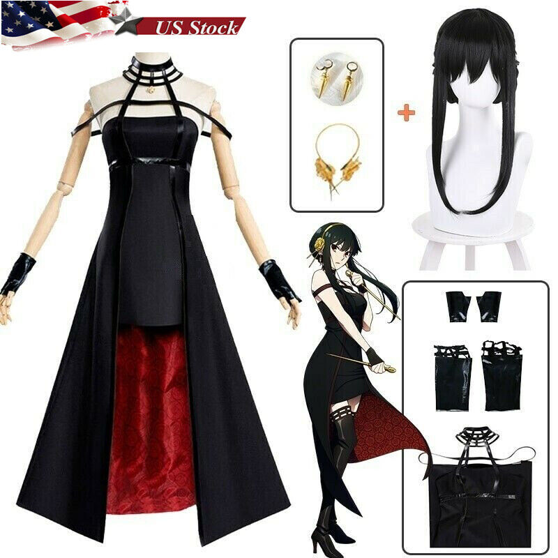 Anime Spy X Family Yor Forger Halloween Cosplay Costume Wig Dresses Sexy Suit