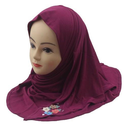 Pañuelo para la cabeza 3-7 años niños niñas hiyab envoltura musulmana islámica cubierta completa turbante bufanda árabe - Imagen 35 de 42