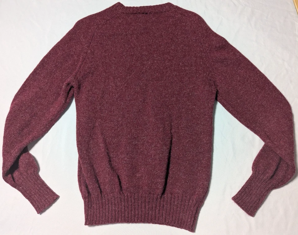 VTG L.L. BEAN WOOL MADE IN ENGLAND Women Medium Burgundy Pull Over Sweater - Image 2 of 4