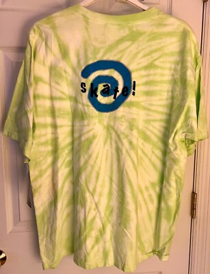 GK ''SKATE'' VTG  BANZAI UNISEX ADULT X-LARGE SSLV LIME TYE DYE COTTON TEE Sz XL