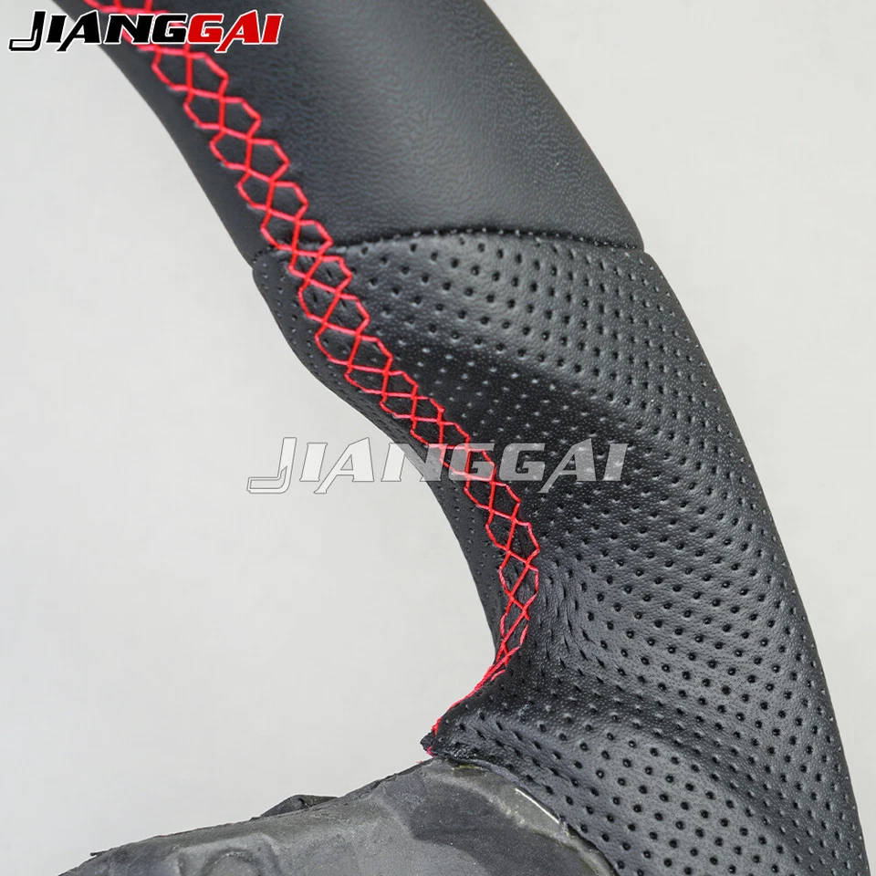 Volante deportivo de cuero completo personalizado para Dodge Ram 1500 2500 3500 2012-2018 Foto 4 de 4