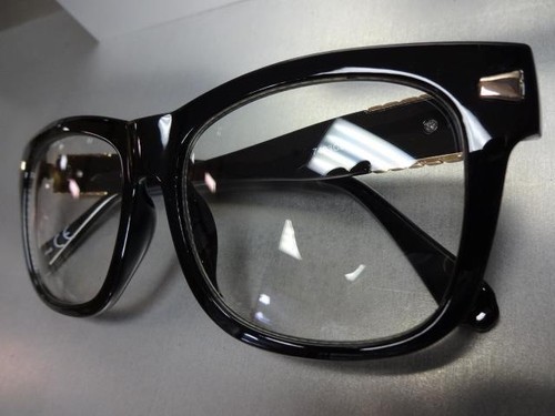 Classic Vintage Retro Style Clear Lens EYE GLASSES Large Big Square Black Frame - Picture 7 of 8