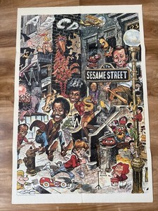 Vintage 1970 SESAME STREET TV SHOW POSTER, JACK DAVIS ART