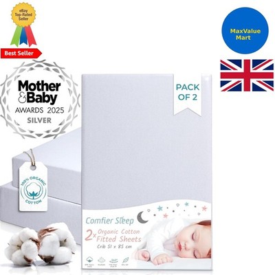 Tutti Bambini CoZee 2er Pack Spannbettlaken 51x85cm - weich grau Bio Baumwolle