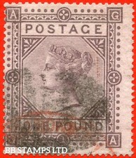 SG. 129. J126. " GA ". £1.00 Brown - lilac. Plate 1. An average used exa B90501