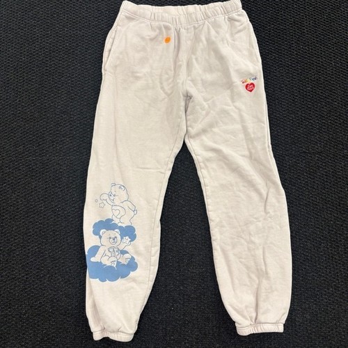 Vintage TEDDY FRESH x CARE BEARS Joggers Sweatpants Cream Embroidered Bear S