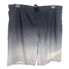 Nike Swoosh Stripe Board Short Trunks Grey Men's Large Sz 38x8.5