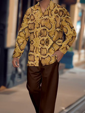 Men's Outfit 2 Piece Set Shirt Pants Suit PLUS SIZE BIG 3XL