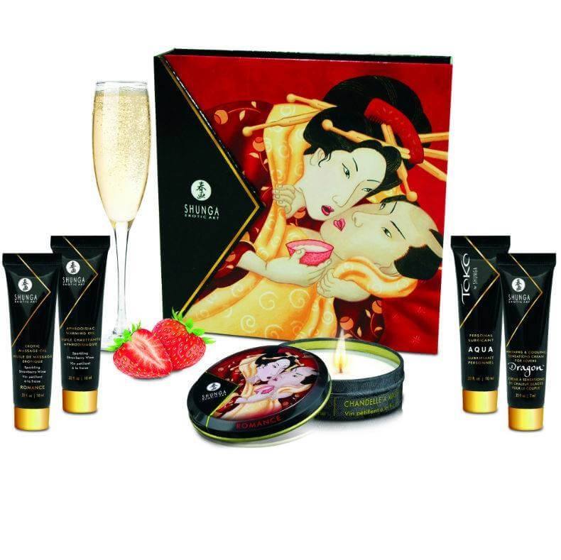 Kit Geisha'S Secrets Shunga Sparkling Strawberry Wine - Lusso Sensoriale