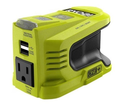   RYOBI 18V ONE+ 150W Portable Battery Inverter Power Source (Tool Only)