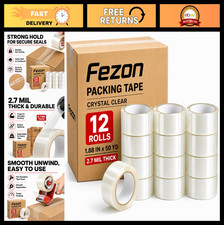 12 Rolls Heavy-Duty Packing Tape, 1.88" Wide, 50 Yards Each, 600 Yards Total