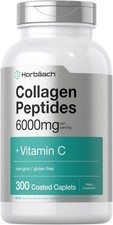 Collagen Peptides 6000mg  300 Caplets  with Vitamin C  by Horbaach