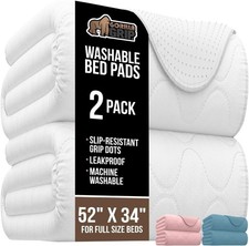 Reuable Slip-Resistant Incontinence Bed Pads - 52x34, Perfect for Kids Adults