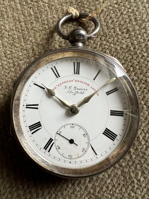 J. G. Graves Sheffield - verge Pocket Watch Taschenuhr Silber - 52 mm ca. 1900