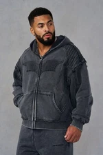 YOUNGLA (SOLD OUT) - 5209 - BATMAN ARMORED ZIP-UPS - GREY WASH - MEDIUM
