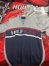 Tommy Hilfiger Boys Blue Quarter Zip Pullover Sweater Size XL