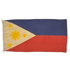 Vintage Wool Philippines Flag Filipino Nautical Cloth Old Sun Star Textile Art